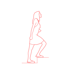 Humans Walking Climbing Stairs Female Side Contour Svg Vector, Free Vectors File